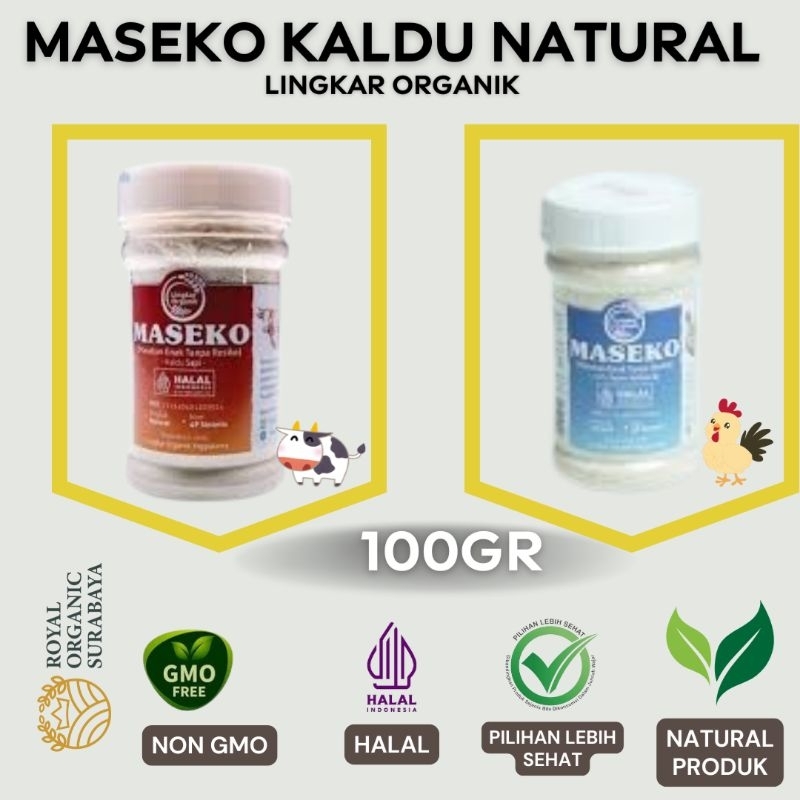 

Maseko Kaldu Natural 100gr kemasan botol, Rasa Ayam/Sapi, Alami, Bebas Gluten, cocok untuk MPASI