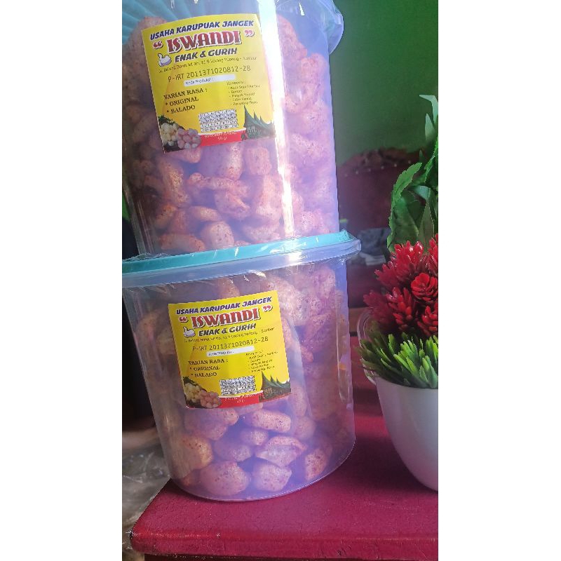 

paket dua kerupuk balado toples kemasan 5 liter
