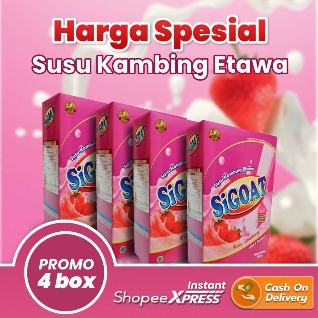 

Paket Hemat 4 Box Sigoat Susu Kambing Etawa - Dukung Pertumbuhan & Kecerdasan Anak!