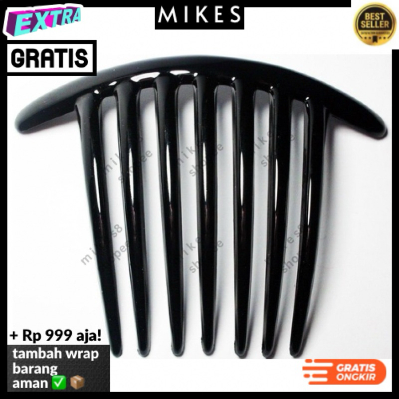 Sirkam Gigi 7 132 Sirkam rambut warna hitam polos aksesoris rambut