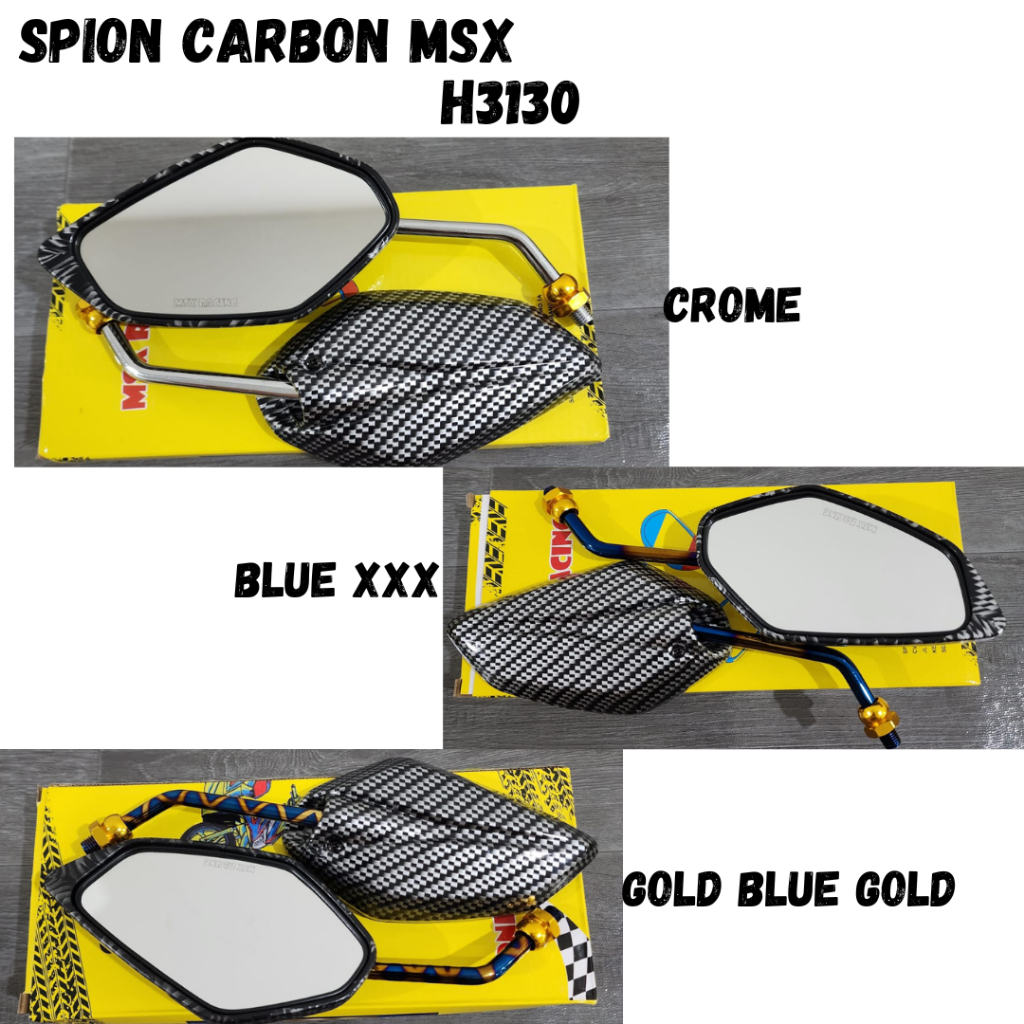 Spion Carbon Msx Racing/Spion Motor Tangkai/Spion Motor Karbon Tangkai/Untuk Semua Motor/Universal
