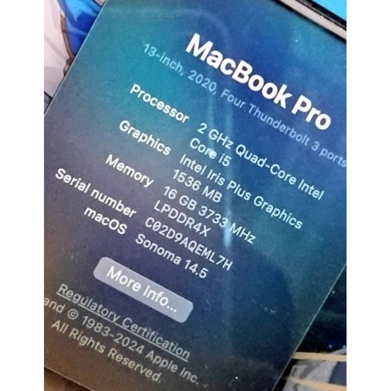 MacBook pro 13 2020 second