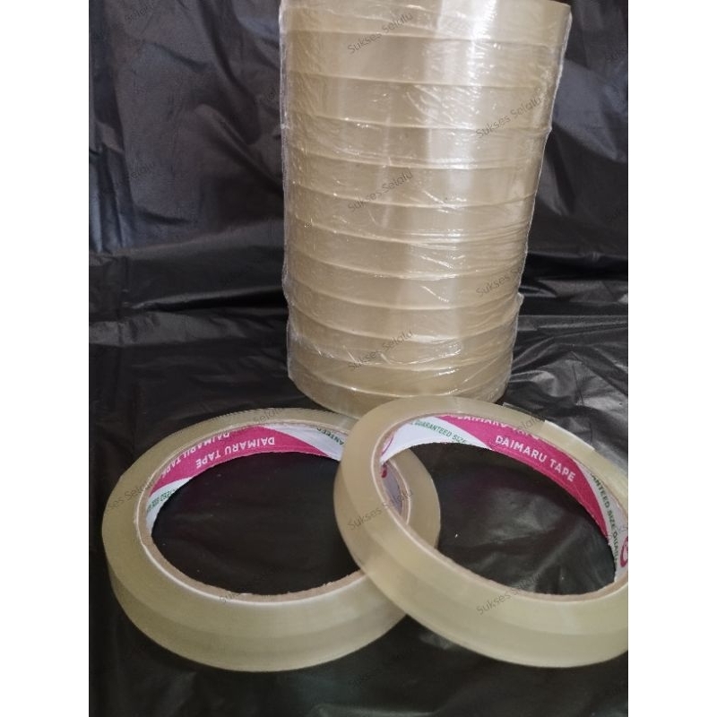 

Isolasi 12 mm (1/2inch) x 72 Yard Daimaru / Selotip Daimaru / Lakban kecil bening
