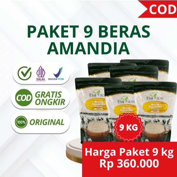 

Beras Amandia Paket 9 kg Beras Sehat Memiliki Indeks Glikemik Rendah Sudah Halal & BPOM