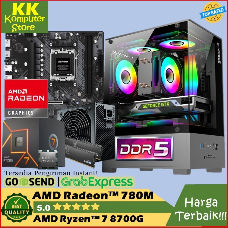 pc rakitan gaming amd ryzen 7 8700g | ram 16gb d5 6000mh [ pc gaming editing design ryzen 7 8700g ]