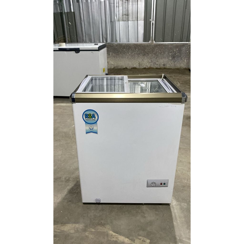 RSA XS-110 Sliding Flat Glass Freezer Kulkas Pemajang Es Krim Box (T7)