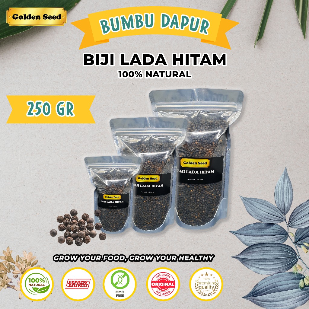 

BIJI LADA HITAM RINGAN 250 GR / MERICA HITAM RINGAN 250GRAM / LADA HITAM BUTIR RINGAN