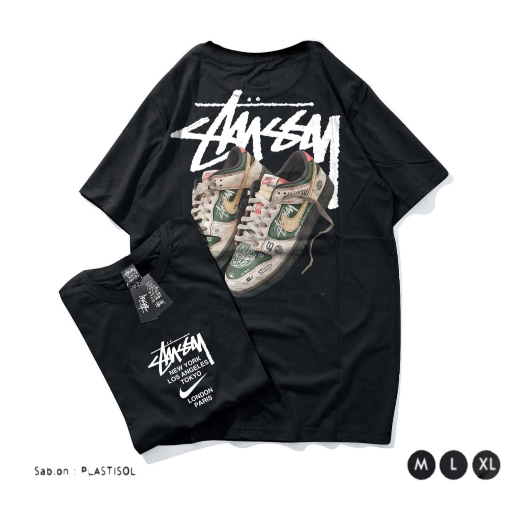 Kaos Pria Wanita Lengan Pendek T shirt Distro STUSSY Unisex
