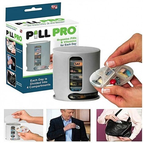 Tempat Obat harian untuk waktu seminggu Pill Pro Organizer