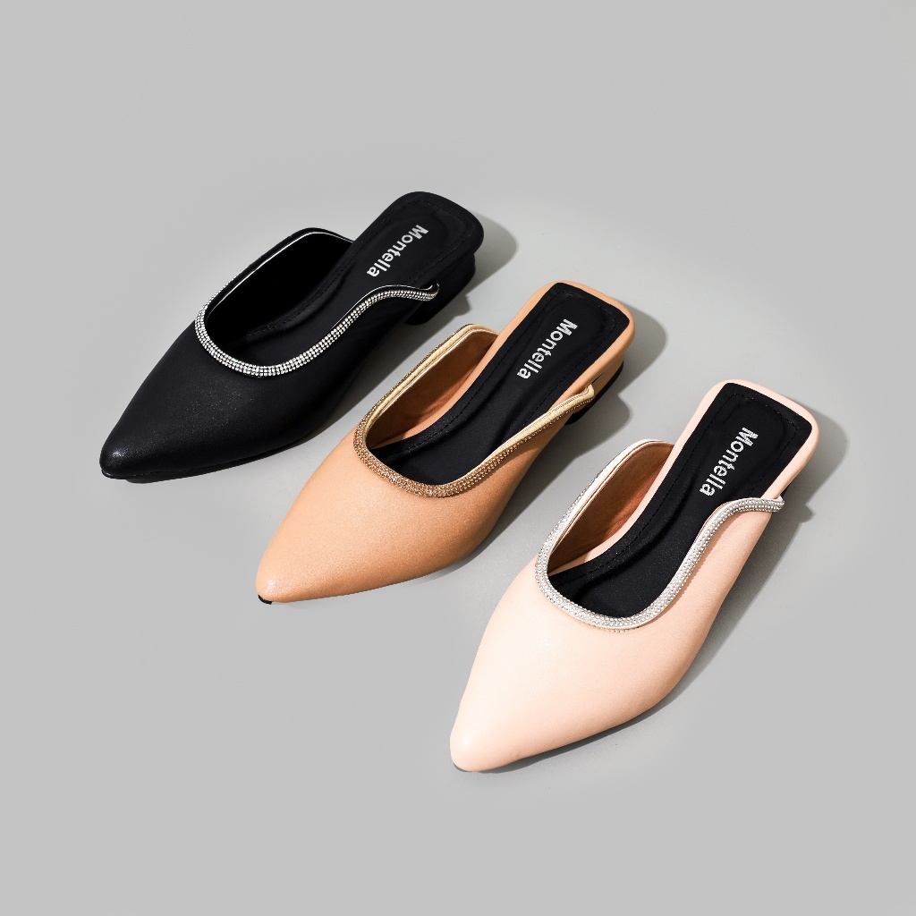 MONTELLA Junia Sepatu Mules Heels Wanita Hak 2 Cm