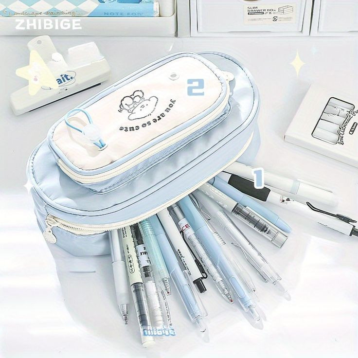 

Minzy - Tempat Pensil Kapasitas Besar Lapisan Ganda / Tempat Alat Tulis Portable Genggam / Kotak Pensil Multifungsi / Tempat Penyimpanan Alat Tulis Serbaguna