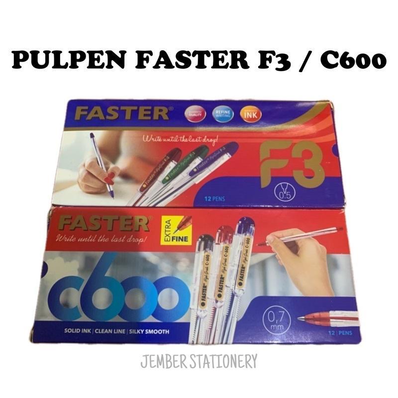 

FASTER - (12pcs) Pulpen / Pen / Pena / Bolpen Faster F3 0.5MM & C600 0.7mm - ATJ