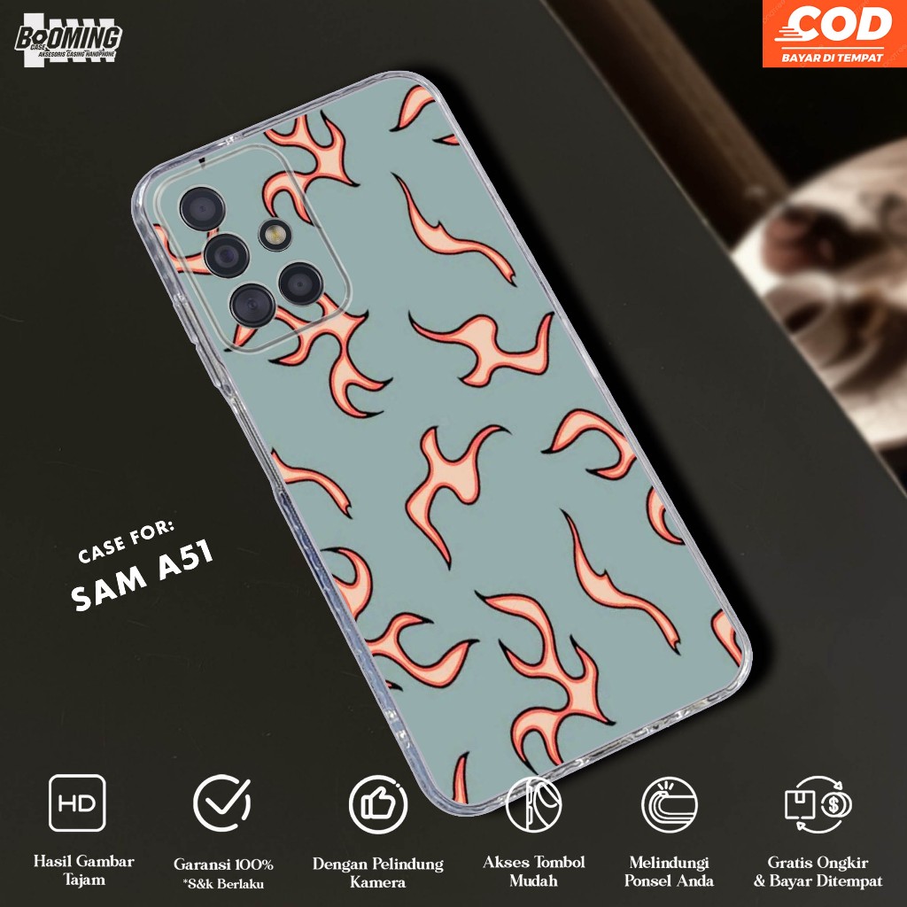 Case Samsung A51 Casing Samsung A51 Motif API - Clear Case - Softcase Bening Tebal - Casing Hp Premi