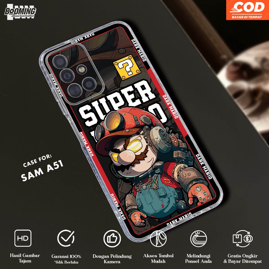 Case Samsung A51 Casing Samsung A51 Motif DARK MARIO - Clear Case - Softcase Bening Tebal - Casing H