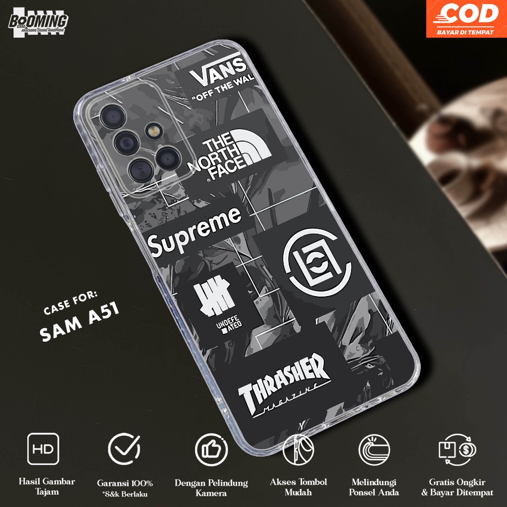 Case Samsung A51 Casing Samsung A51 Motif BRND - Clear Case - Softcase Bening Tebal - Casing Hp Prem