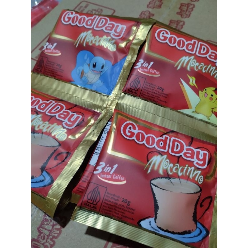 

kopi good day mocacinno 3 in 1(barang ready & siap kirim tapi tetep kita tulis PO ya,jaga2 kalo orderan membludak )