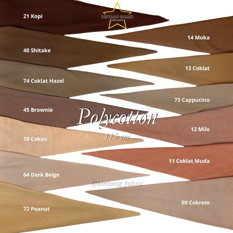 Bahan Kain POLYCOTTON / BELLA SQUARE / DOUBLE Chiffon 1.15 Meter