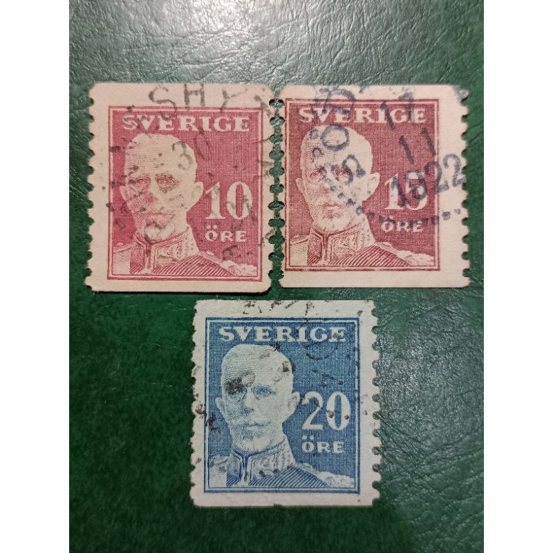 

Prangko Swedia 3 Pcs king Gustaf Tahun 1920 USED