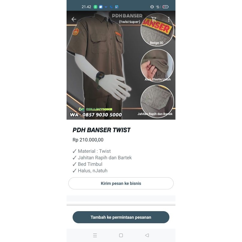 SERAGAM PDH BANSER TWIST