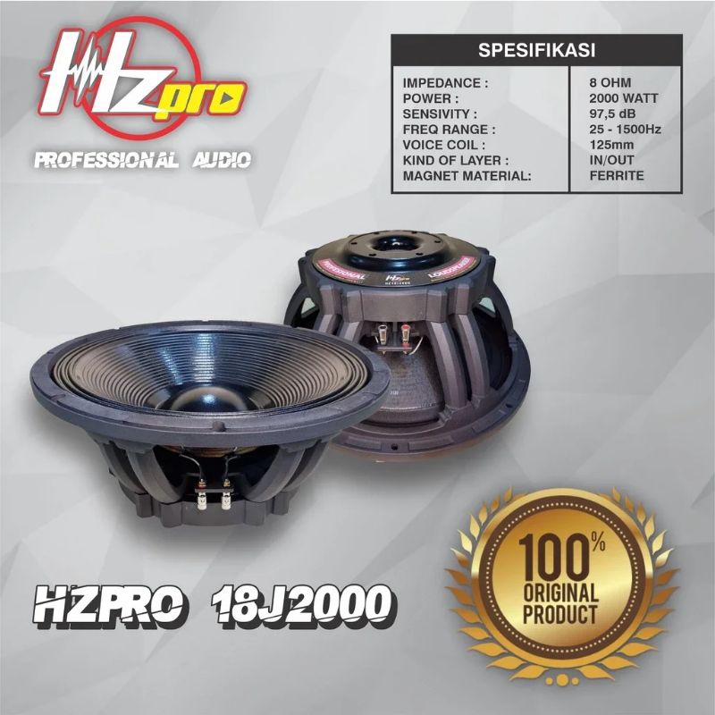 speker komponen 18 iinchi Hz pro 18j2000❗❗‼️
