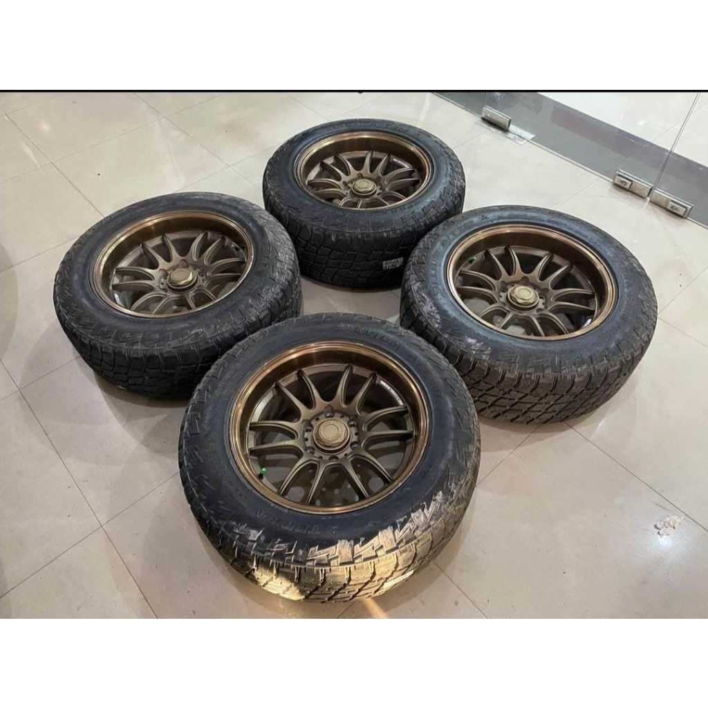 VELG MOBIL BEKAS JF GAZE RING 18 LEBAR 9 PCD 6X139 ET 0 BRZ +BAN DELIUM 265 60 R18 VELG UTUK MOBIL P