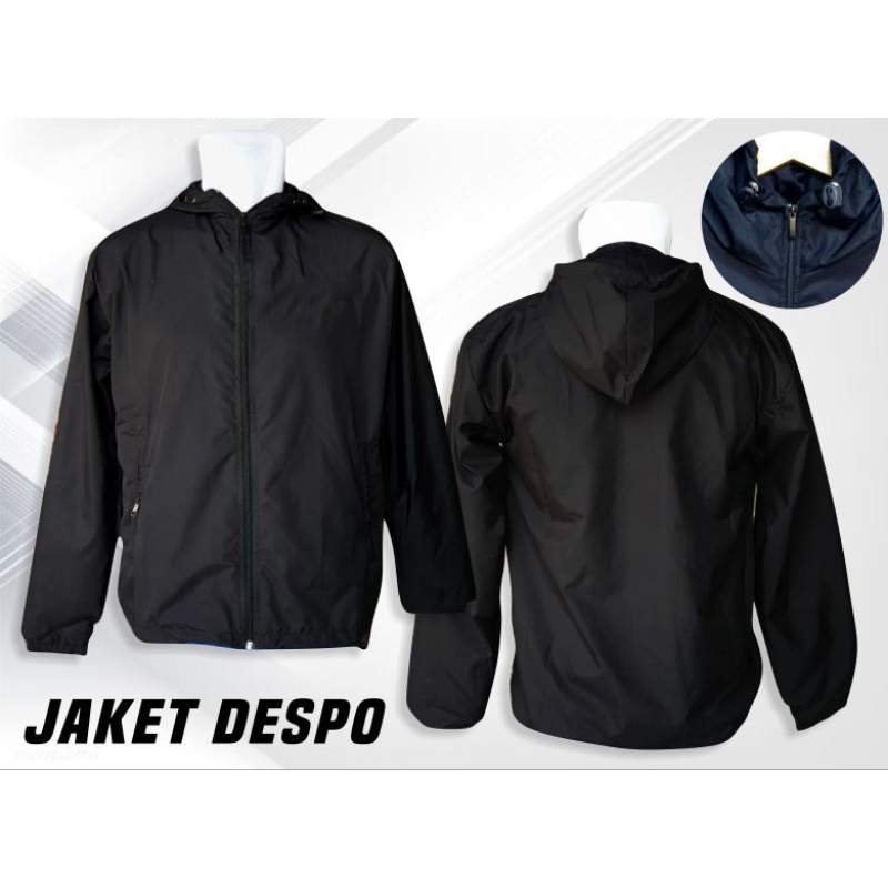 Jaket parasit despo / Jaket joging / Jaket olahraga lari / jaket parasit pria wanita dewasa