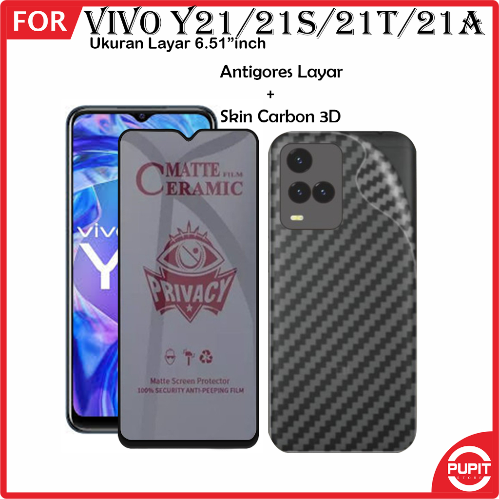 Anti Gores & Garskin Vivo Y21 Y21S Y21T Y21A Tempered Glass Pelindung Layar Full Cover