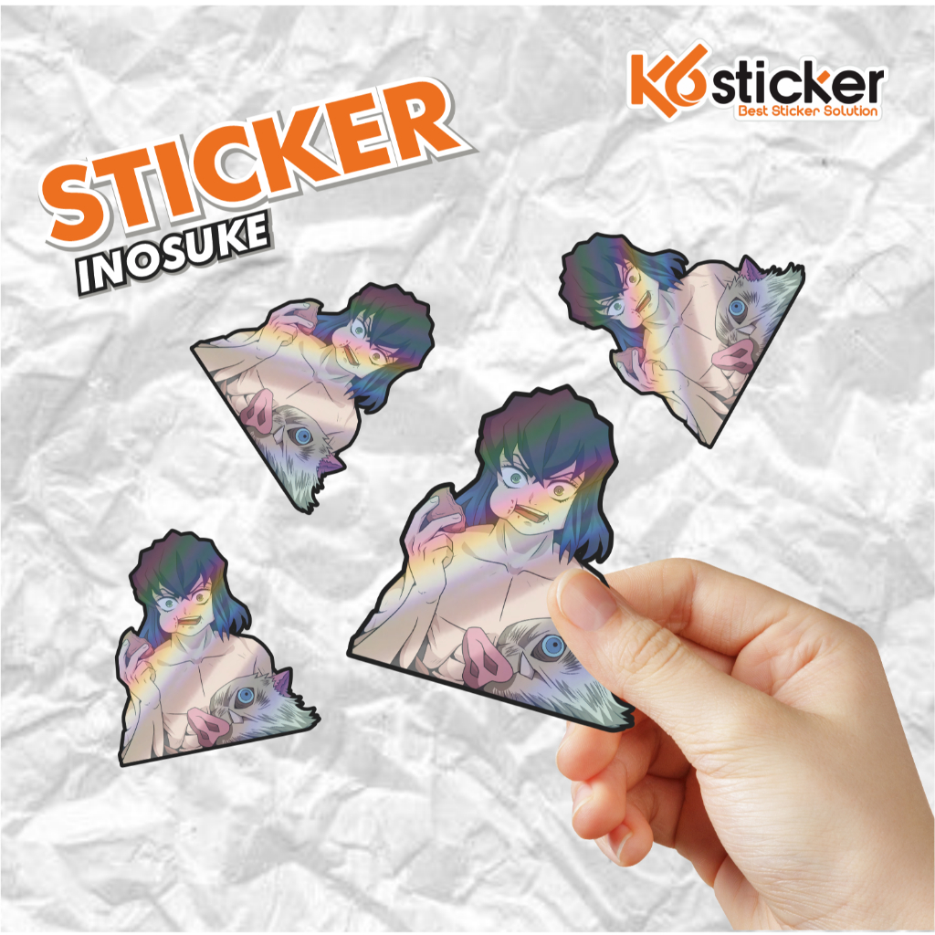

Stiker anime hologram aesthetic inosuke stiker case demon slayer