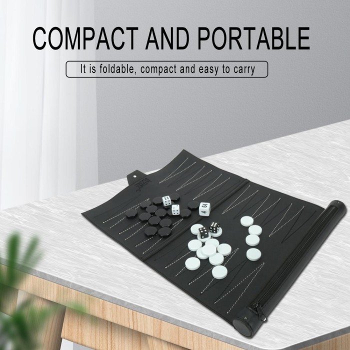 Papan Catur Kulit Backgammon PU Perjalanan Papan Catur Internasional