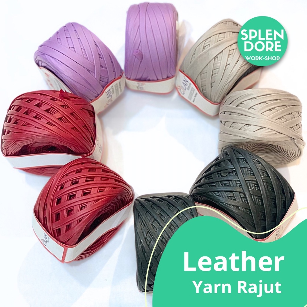 Leather Yarn Benang Kulit Crochet Tas Rajut