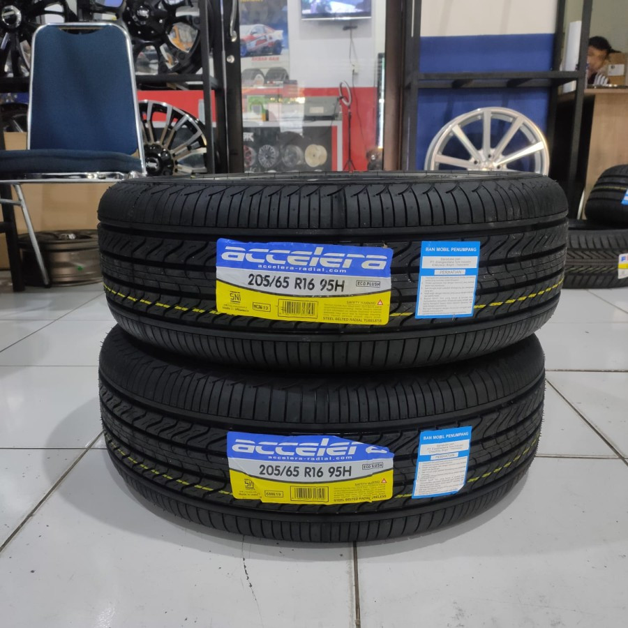 Ban mobil tubles standar innova R16 merk ACCELERA ECO PLUSH 205 65 R16