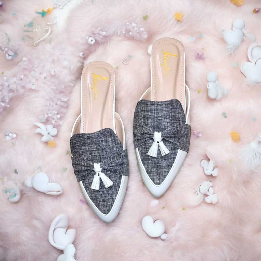 A734 Sandal Wanita Bigsize [Shinylinz Premium Size 41 - 47]  Sandal Tutong Songkok Mules Model Santa