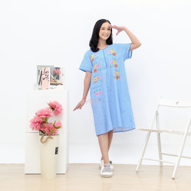 Daster Bordir Malang Jakarta Tasikmalaya Bahan Katun Jepang Lokal Premium Baju Hamil Kekinian Bumil 