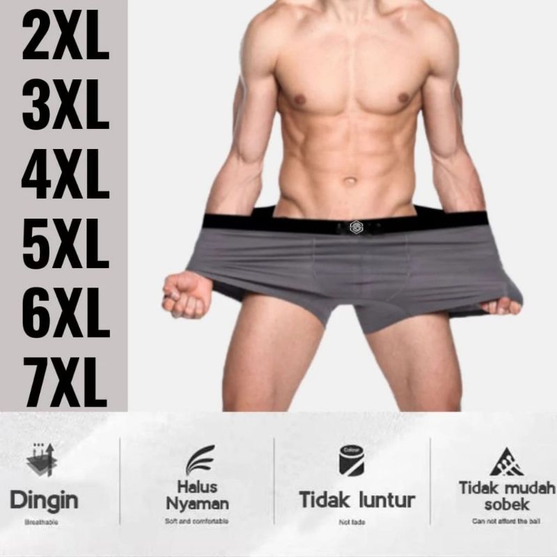 ISI.3 .Celan dalam boxer jumbo/celana dalam pria jumbo/boxer big size)boxer besar