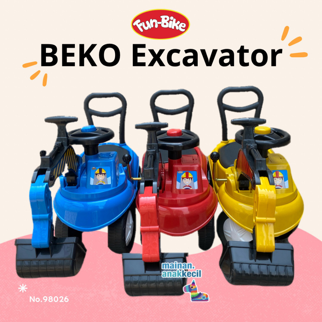 MAINAN MOBIL DORONG TRUK KERUK PASIR FUN BIKE BEKO EXCAVATOR 98026