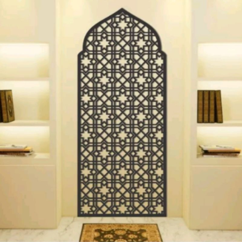 Hiasan Dinding Mihrab Musholla | Kubah Geometri | Kerajinanyogya