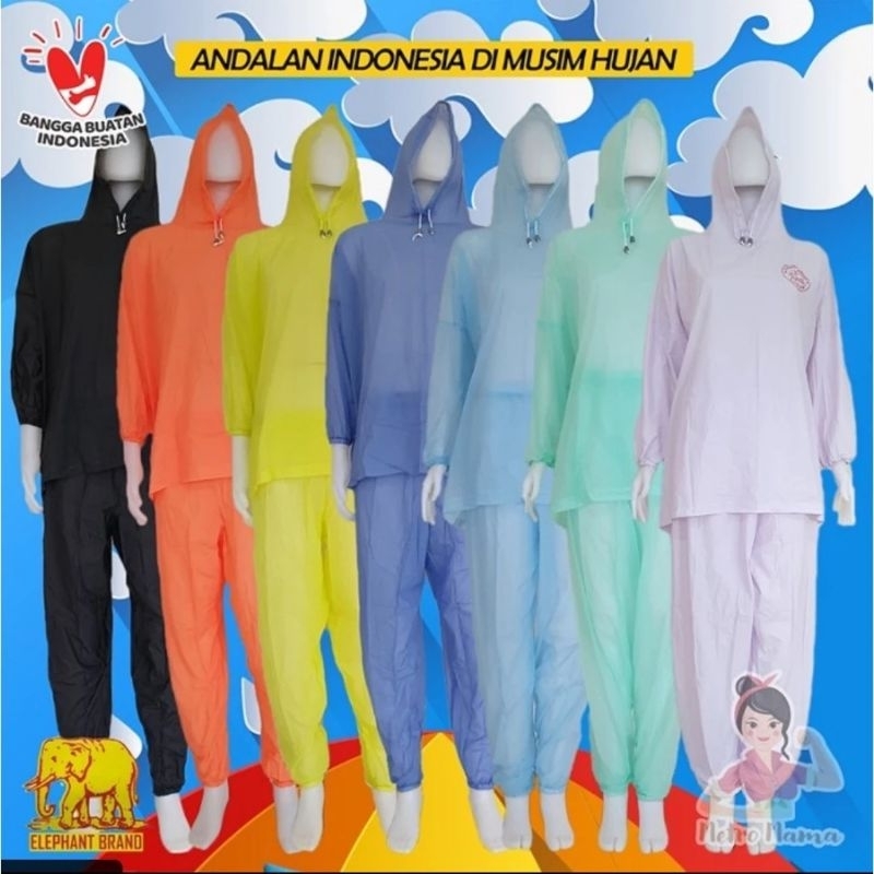 jas hujan MIDI setelan celana pria wanita