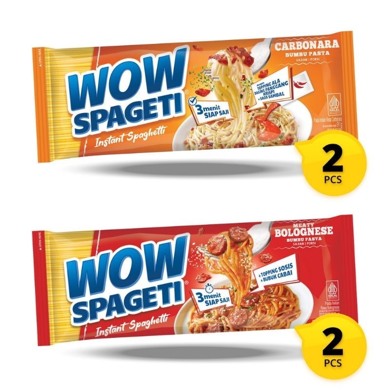 

Pasta WOW Spageti Mix 4 Pcs Creamy CarbonaraMeaty Bolognese