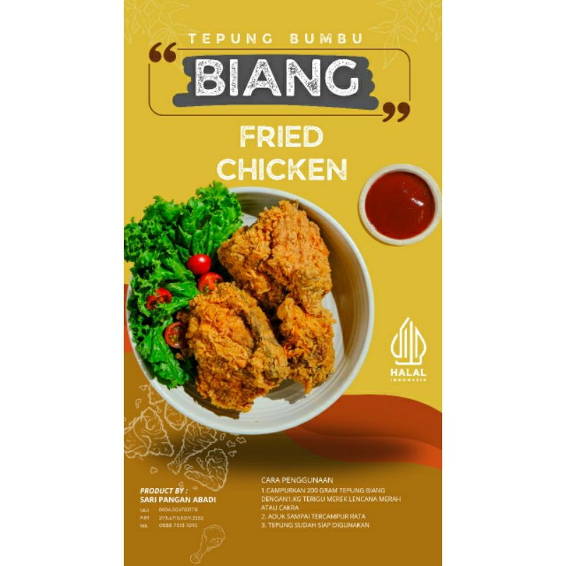 

biang tepung bumbu ayam goreng/fried chicken 1kg