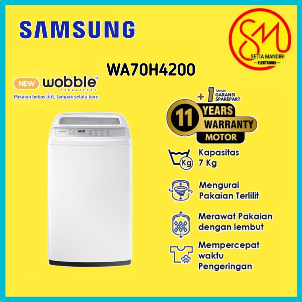 SAMSUNG 70H4200 Mesin Cuci Top Loading 7KG WA70H4200SW/SE