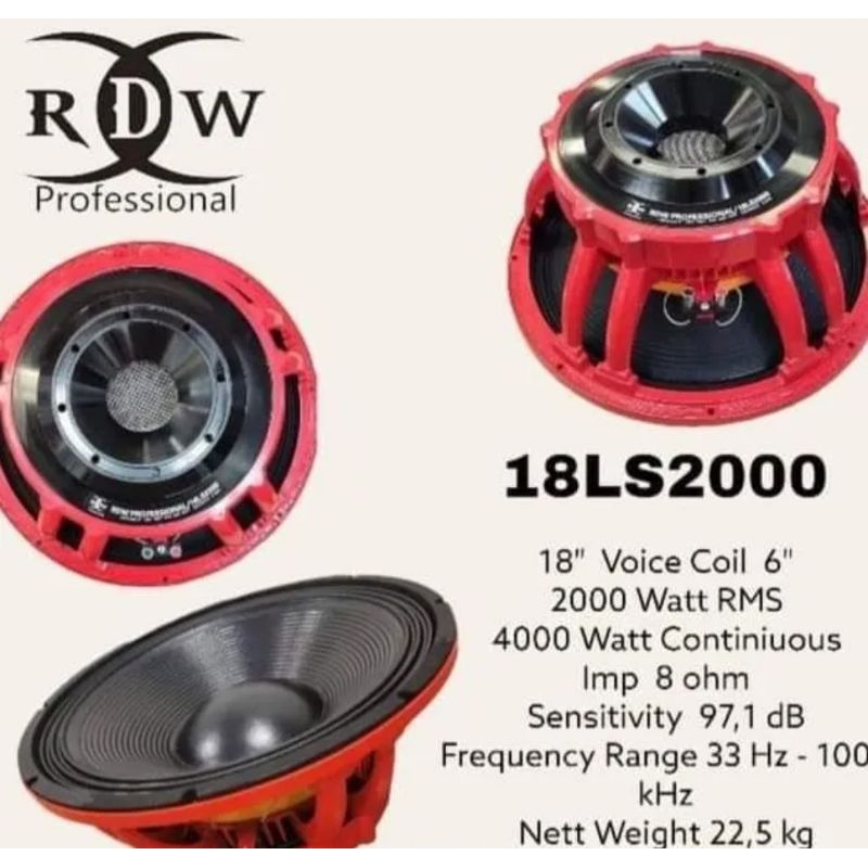 SPEAKER RDW 18LS2000 18 LS2000 LS 2000 ORIGINAL