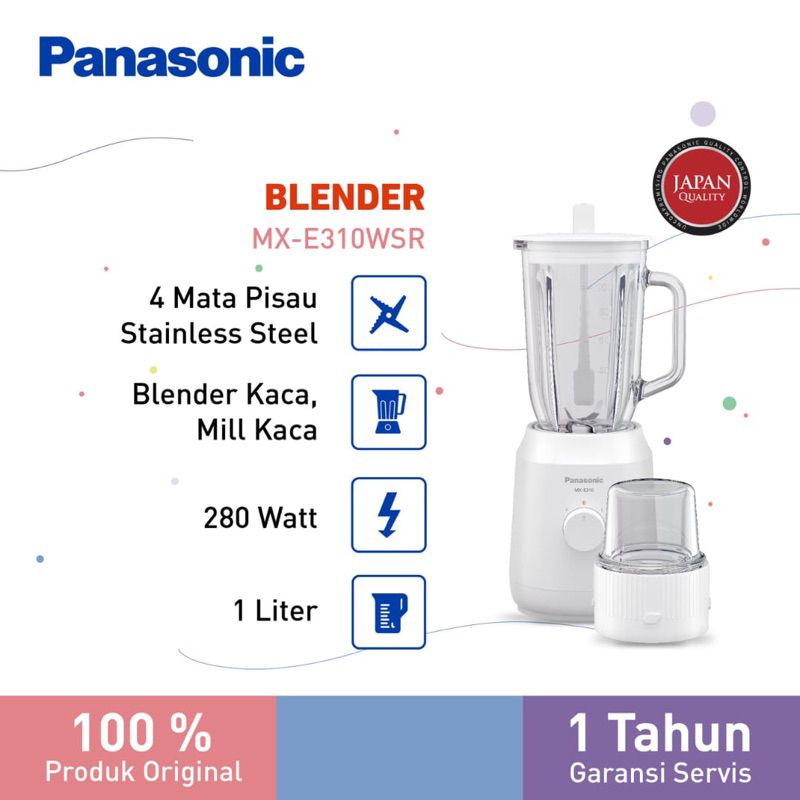Panasonic Blender Kaca Panasonic MX-E310WSR / Panasonic Blender MXE310WSR / Blender Panasonic MX-E31