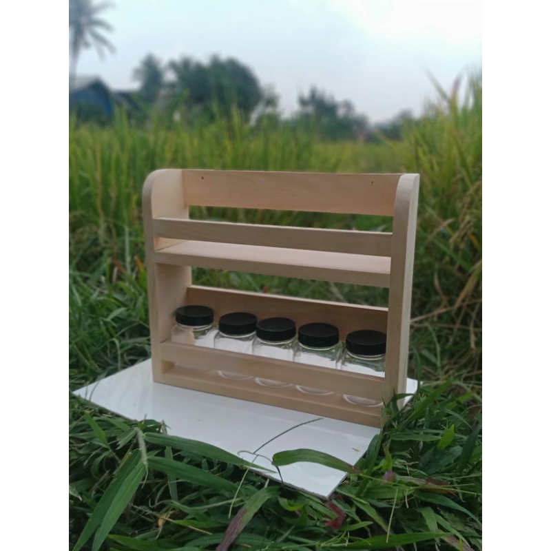 rak bumbu rak penyimpanan toples bumbu untuk 10 toples rak penyimpanan serbaguna