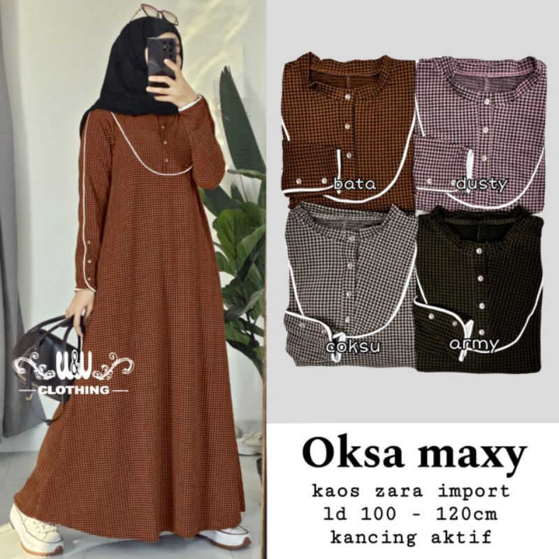 Gamis Jumbo Oksa Maxy Bahan Kaos Zara Allsize LD100 Melar 120 By W&W