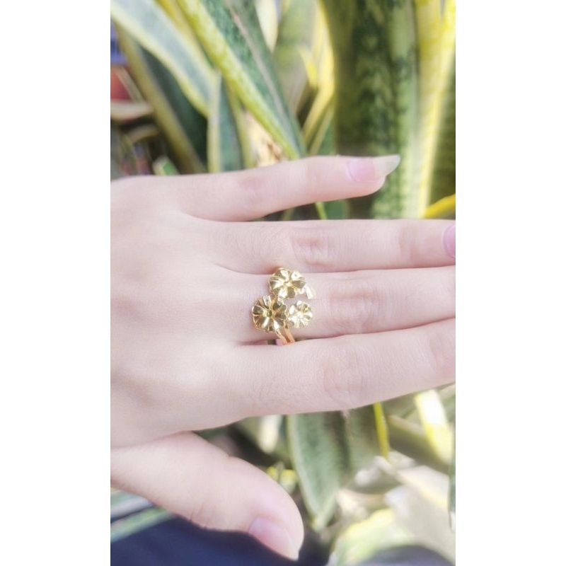 cincin bunga emas 99,99