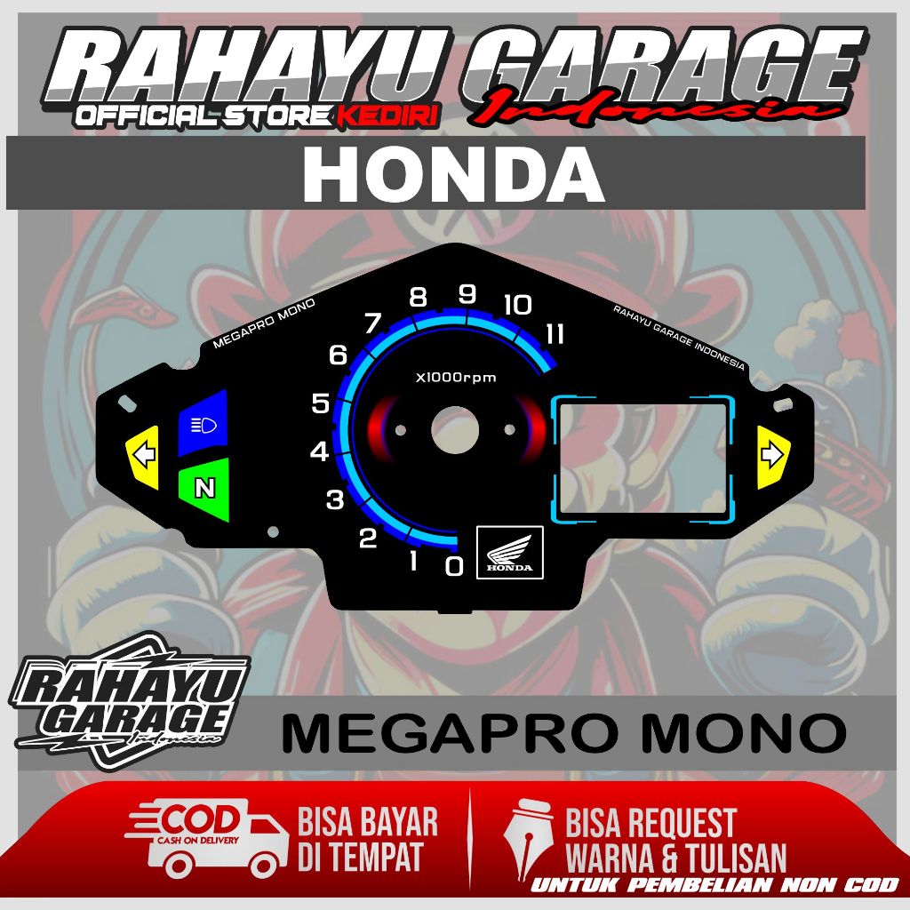 PAPAN SPEEDOMETER CUSTOM HONDA MEGAPRO MONO