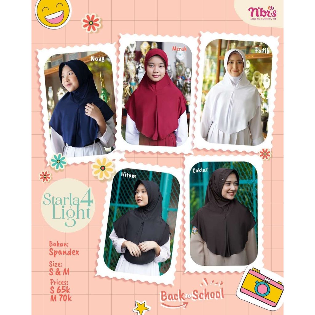Hijab Instan Starla 4 Light | Jilbab Starla Tebaru By Nibras