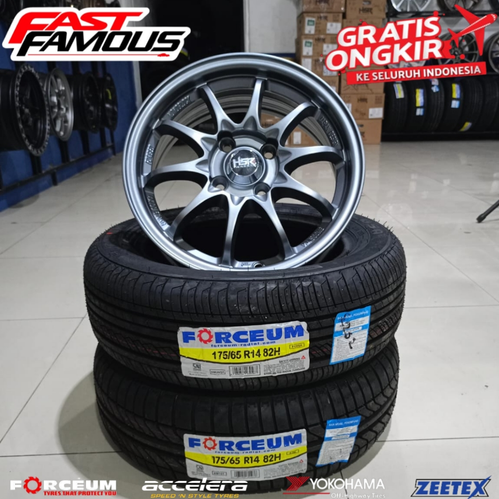 Paket hemat velg dan ban ring 14 untuk Brio, agya, ayla dll hsr wheel type Hiroshima
