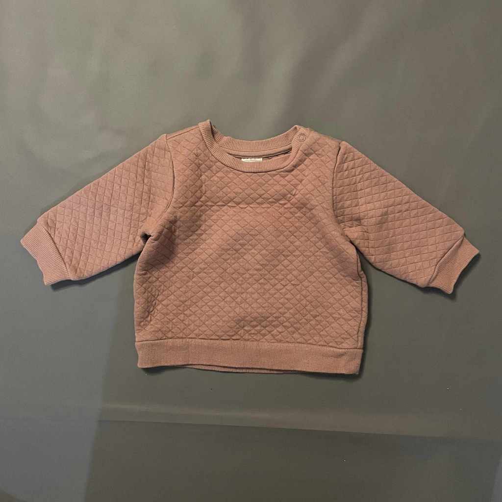 ANAK K118 (HNM ORI, PRELOVED) Baju Sweater Kaos Tebal O Neck Waffle Tangan Panjang Ungu Anak Bayi Pe