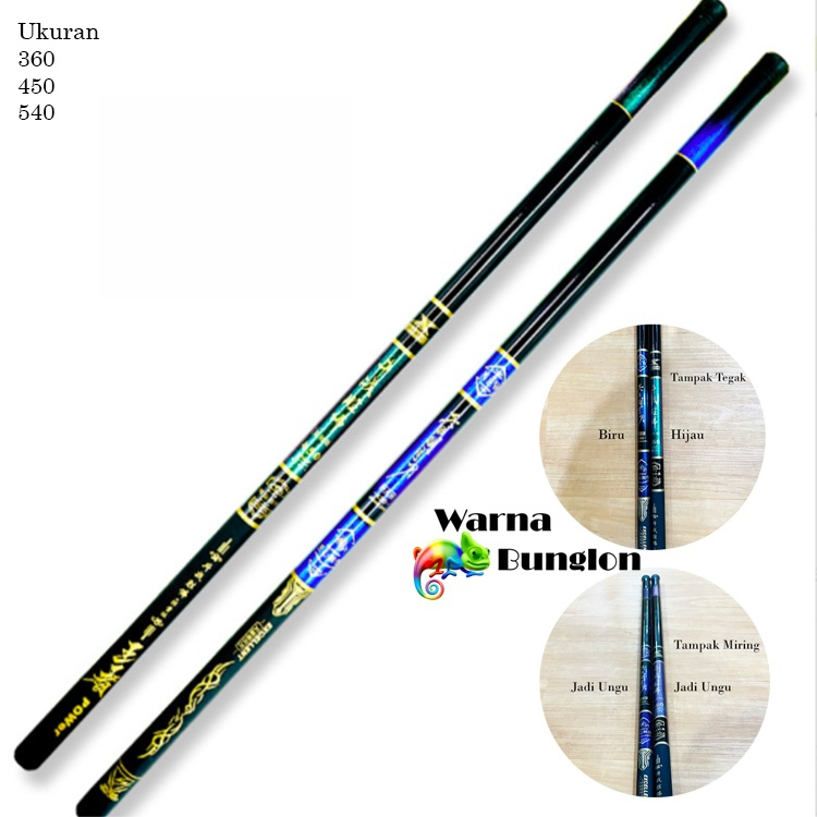 Joran Tegek Kagawa Batik 360/450/540 Carbon Medium Hard Pancing Ikan